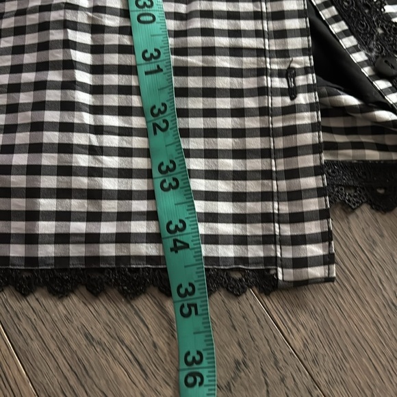 Adrianna Papell | Gingham Tafetta Lace Trim Collared Shirt Midi Dress - Picture 9 of 16